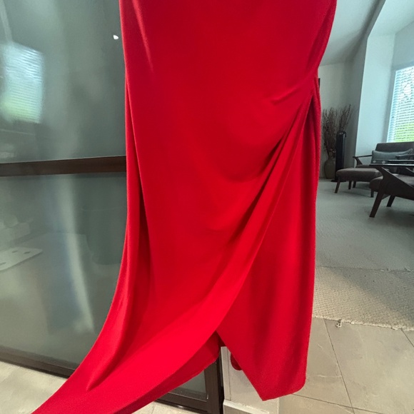 Laundry By Shelli Segal Draped Cocktail Dress - Red Size 10 - Picture 6 of 7